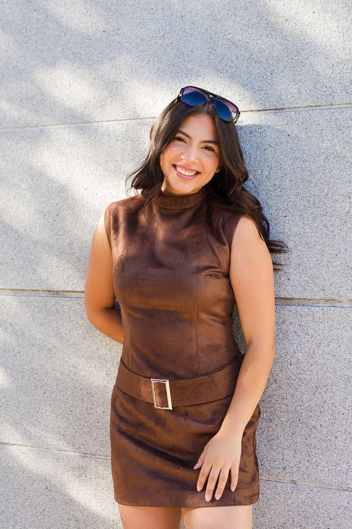 The License to Thrill Faux Suede Mini Dress