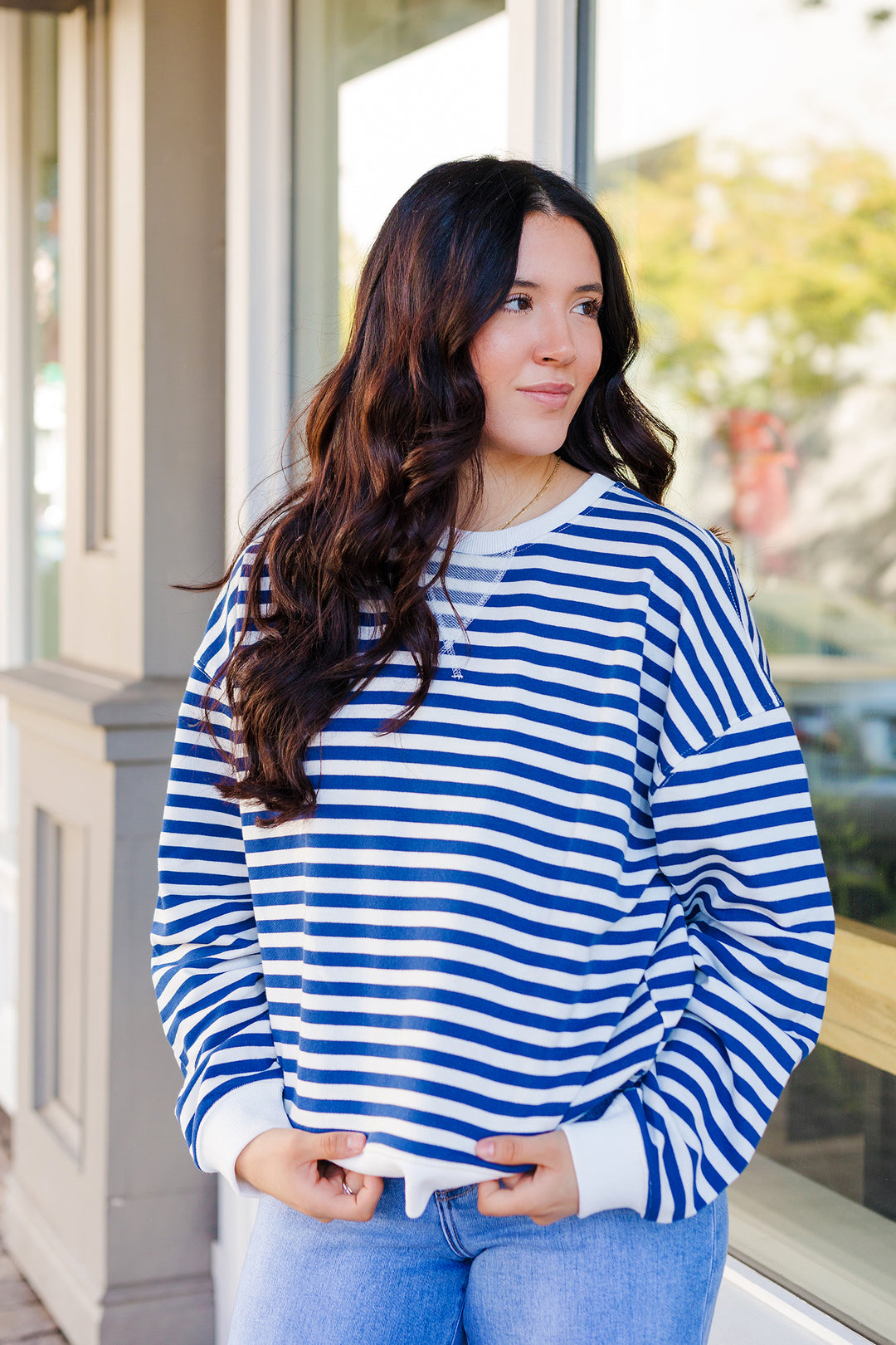 The Off Duty Striped Long Sleeve Top