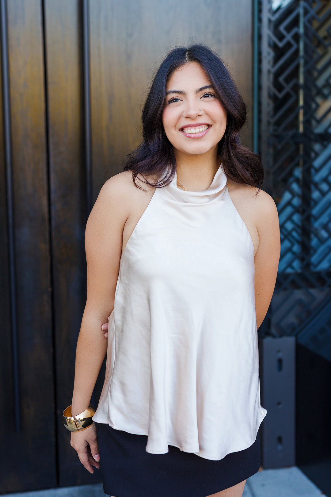 The Golden Hour Satin Halter Top