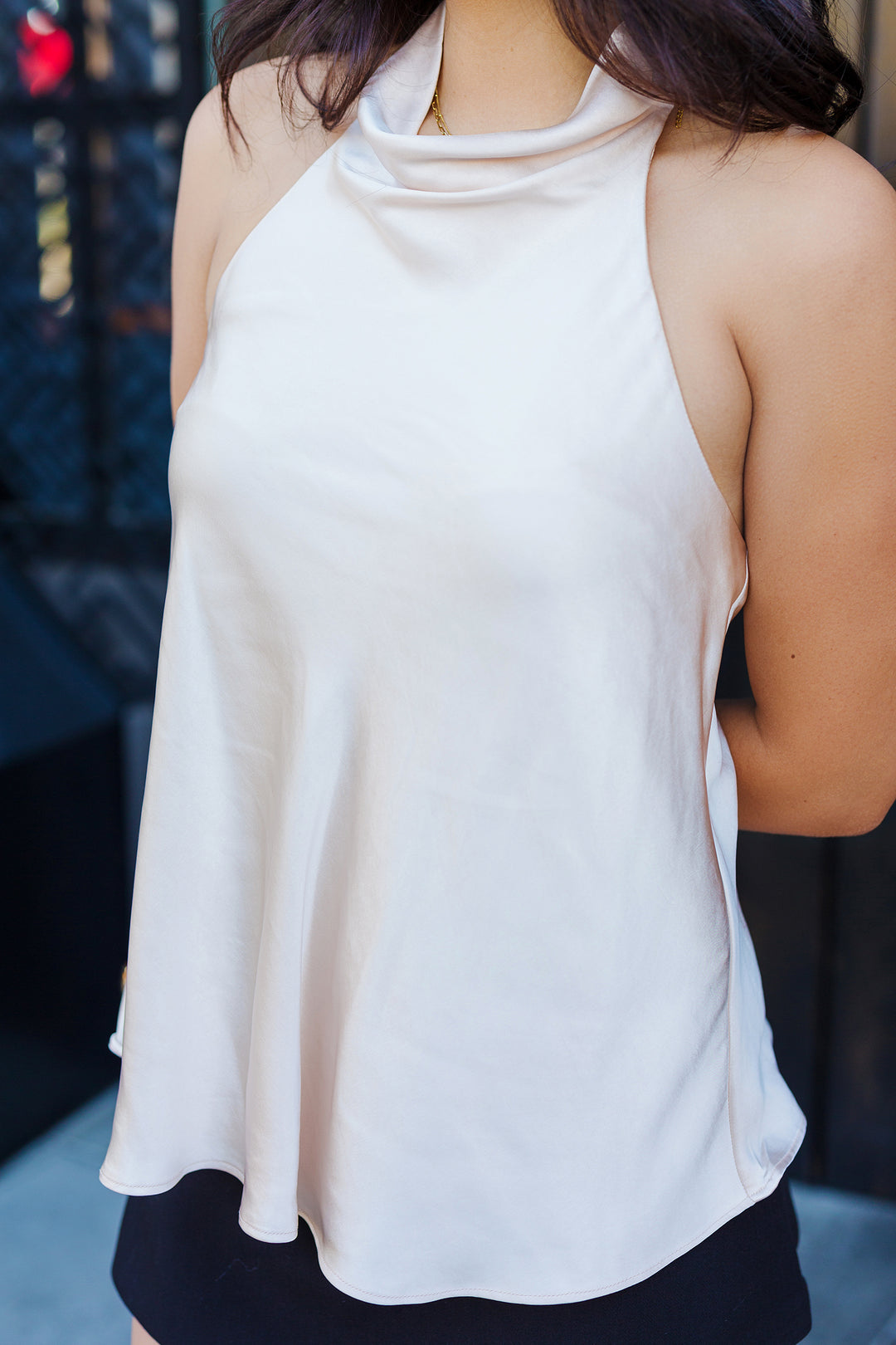 The Golden Hour Satin Halter Top