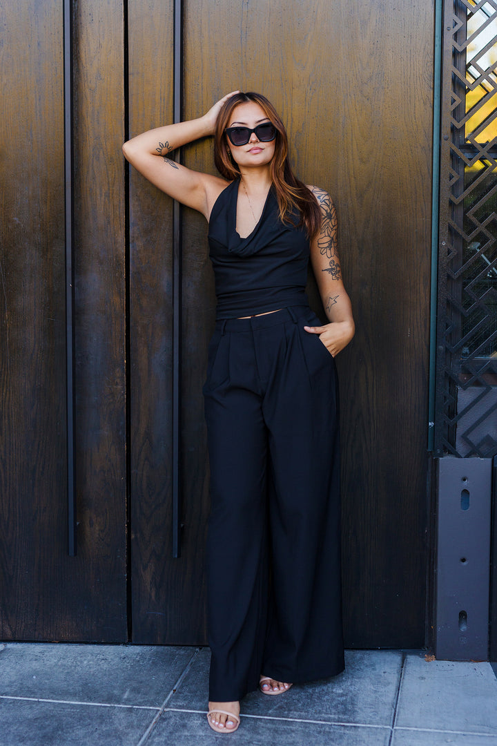 The Halter Ego Cowl Neck Top