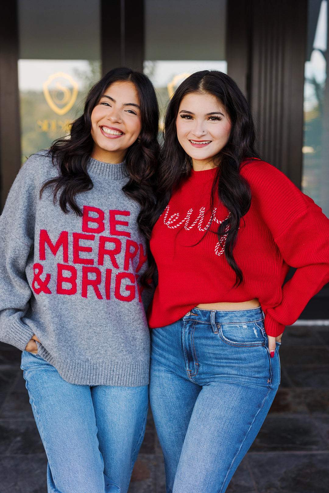 The Merry & Bright Charcoal Knit Sweater