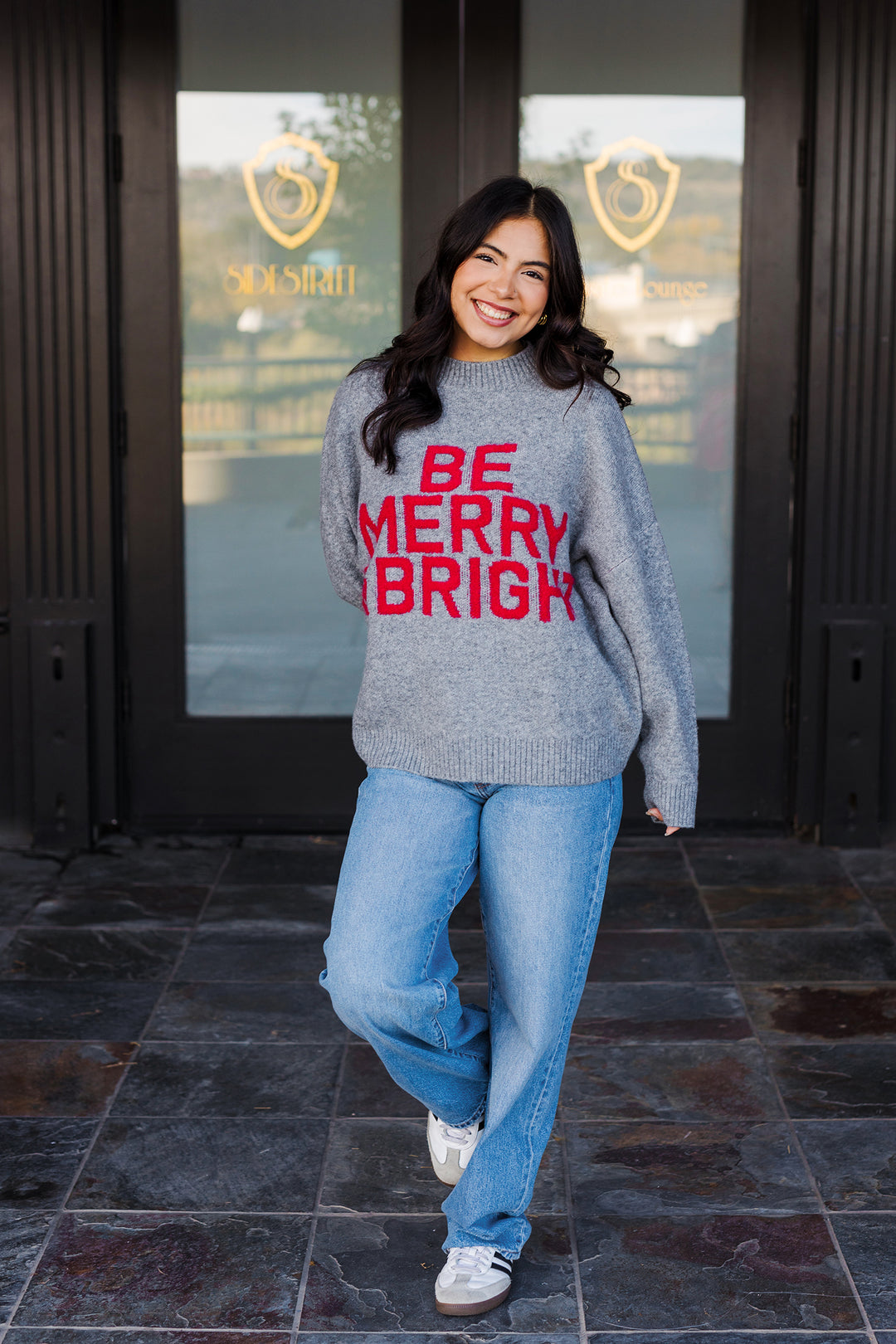 The Merry & Bright Charcoal Knit Sweater