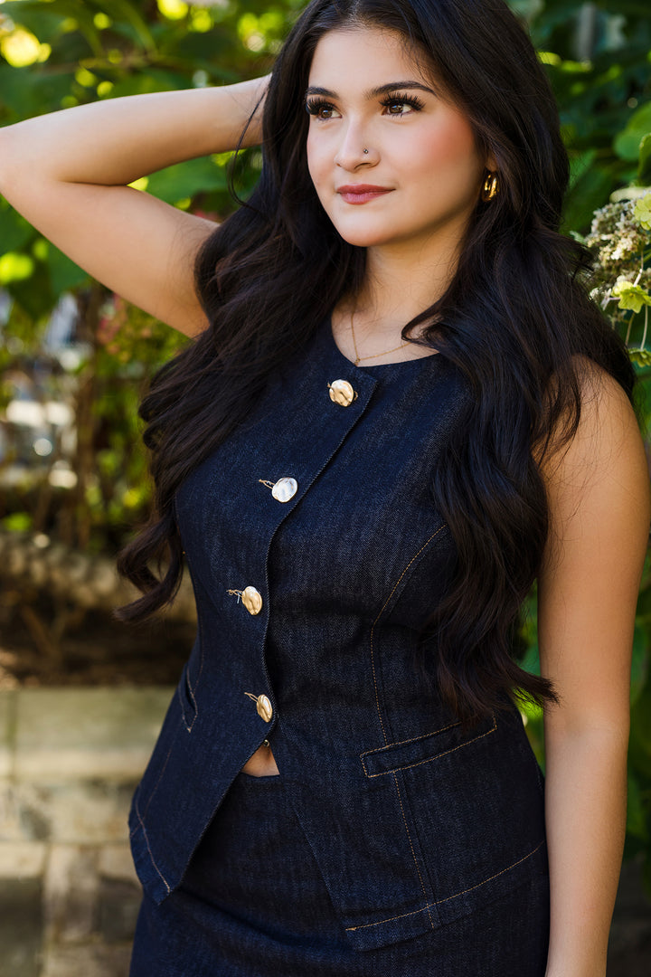 The City Limits Dark Denim Vest