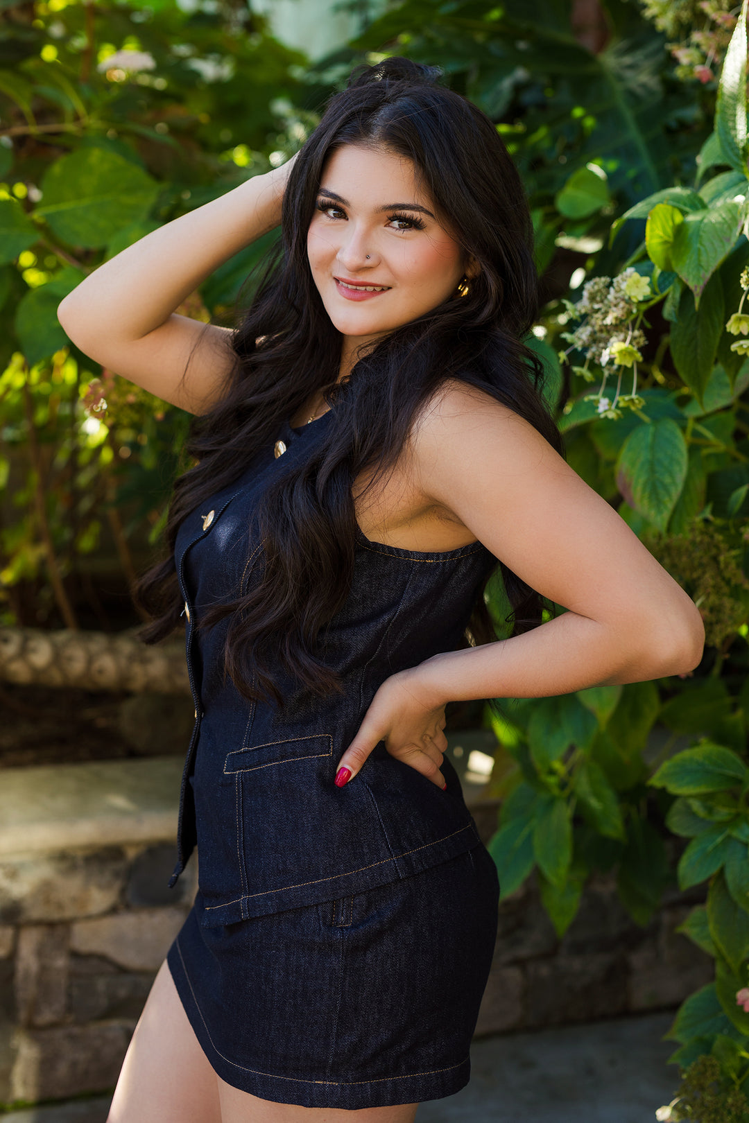 The City Limits Dark Denim Mini Skorts