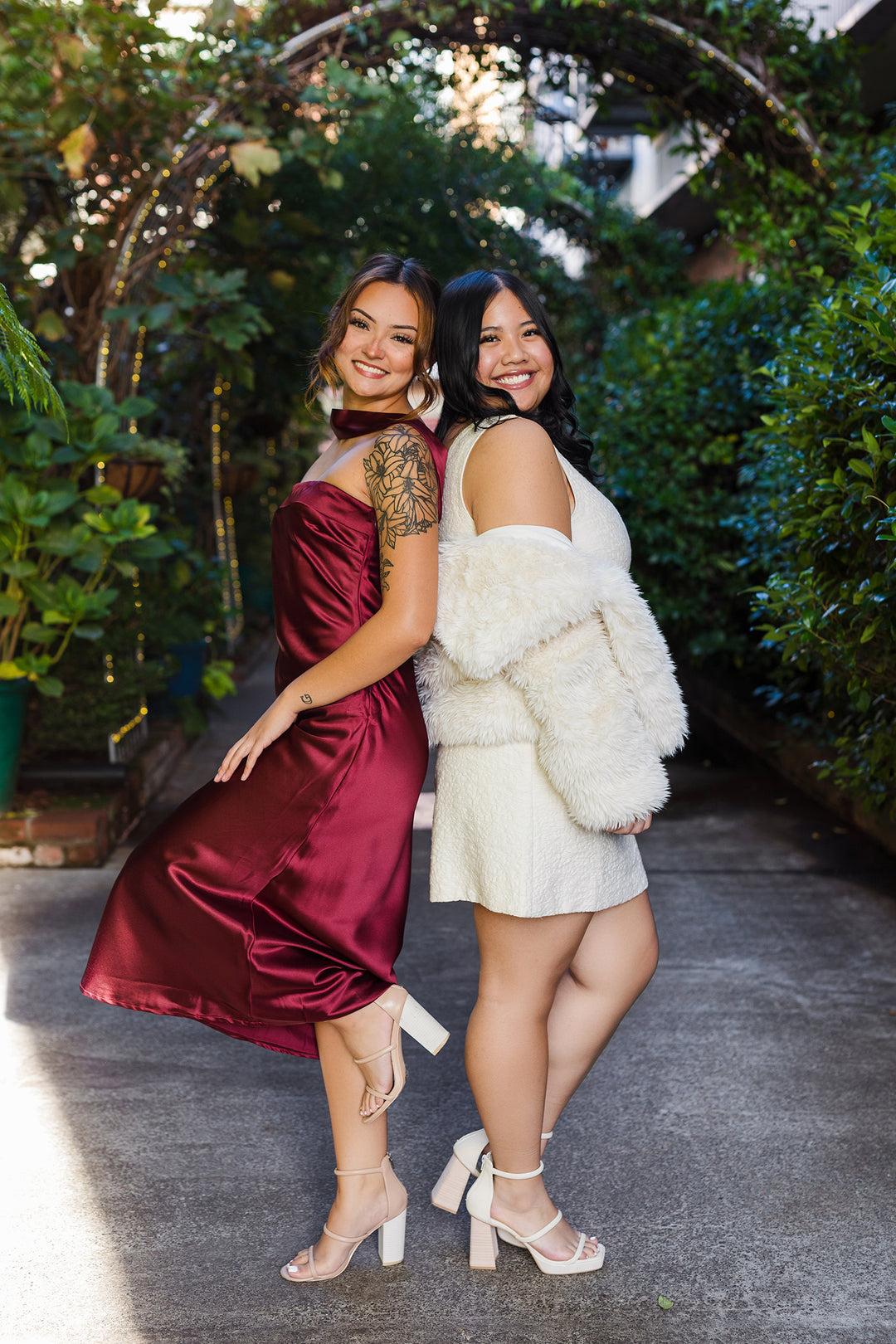 The She Is The Moment Burgundy Satin Midi Dress