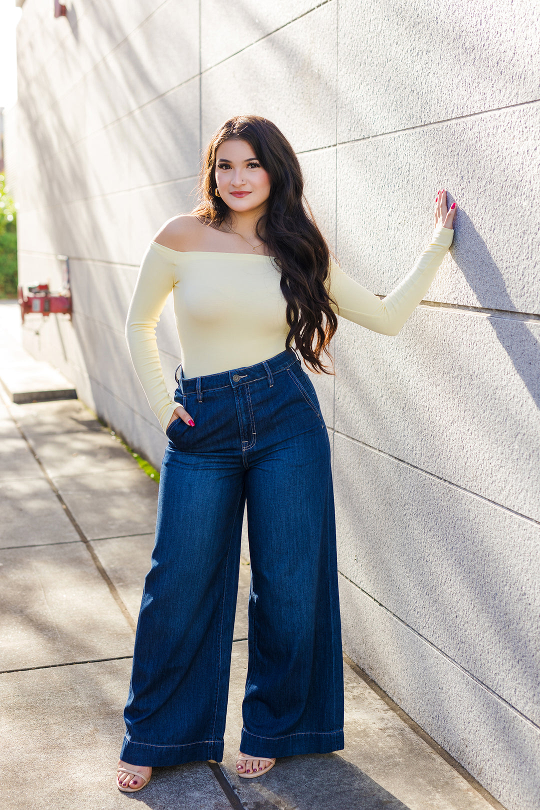 The Taking Names Off The Shoulder Long Sleeve Top