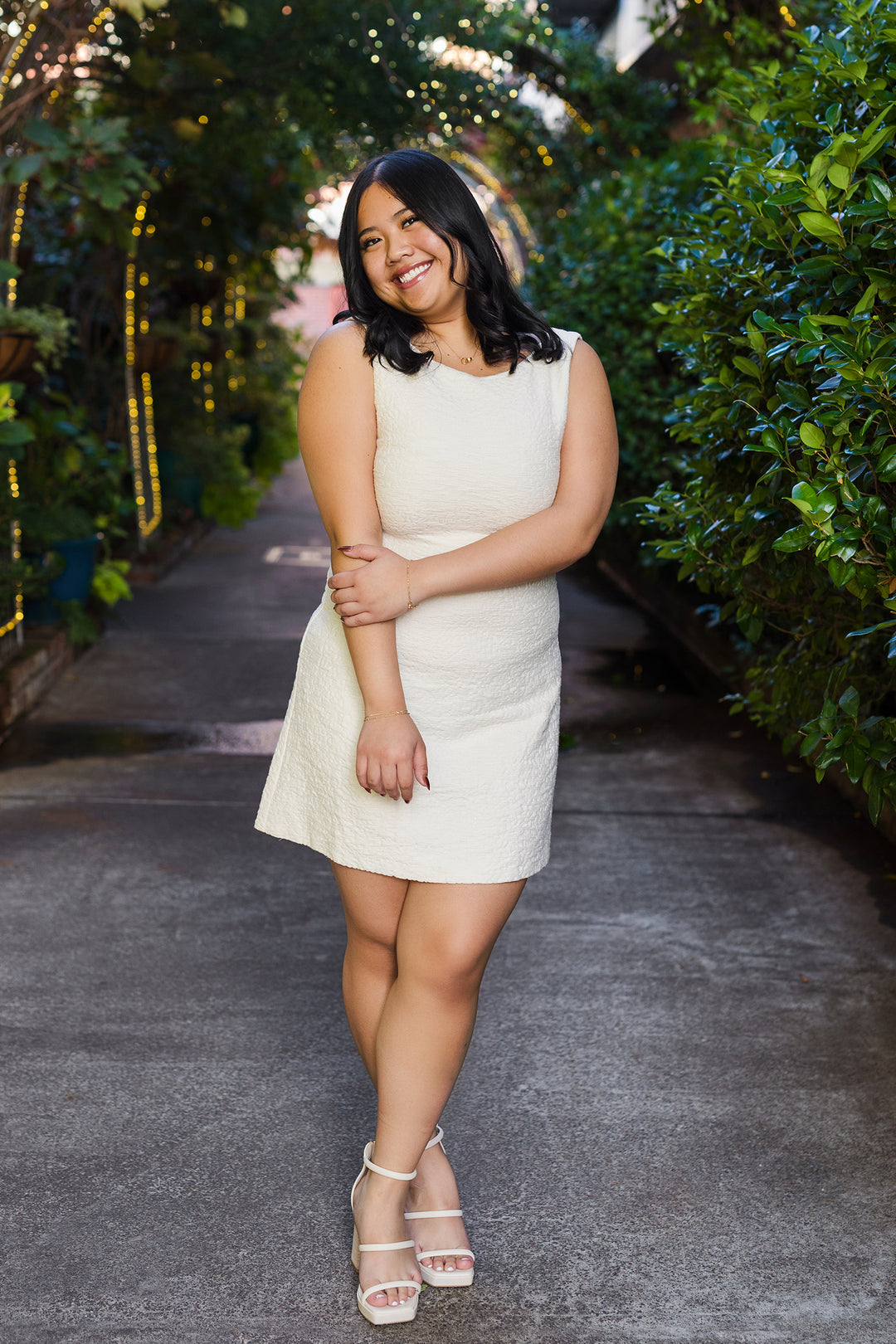 The It's My Party Cream Back Tie Mini Dress