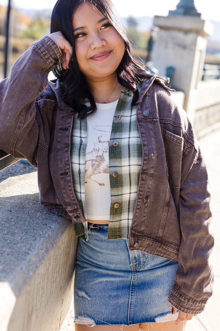The Perfect In Plaid Boxy Button Front Shirt