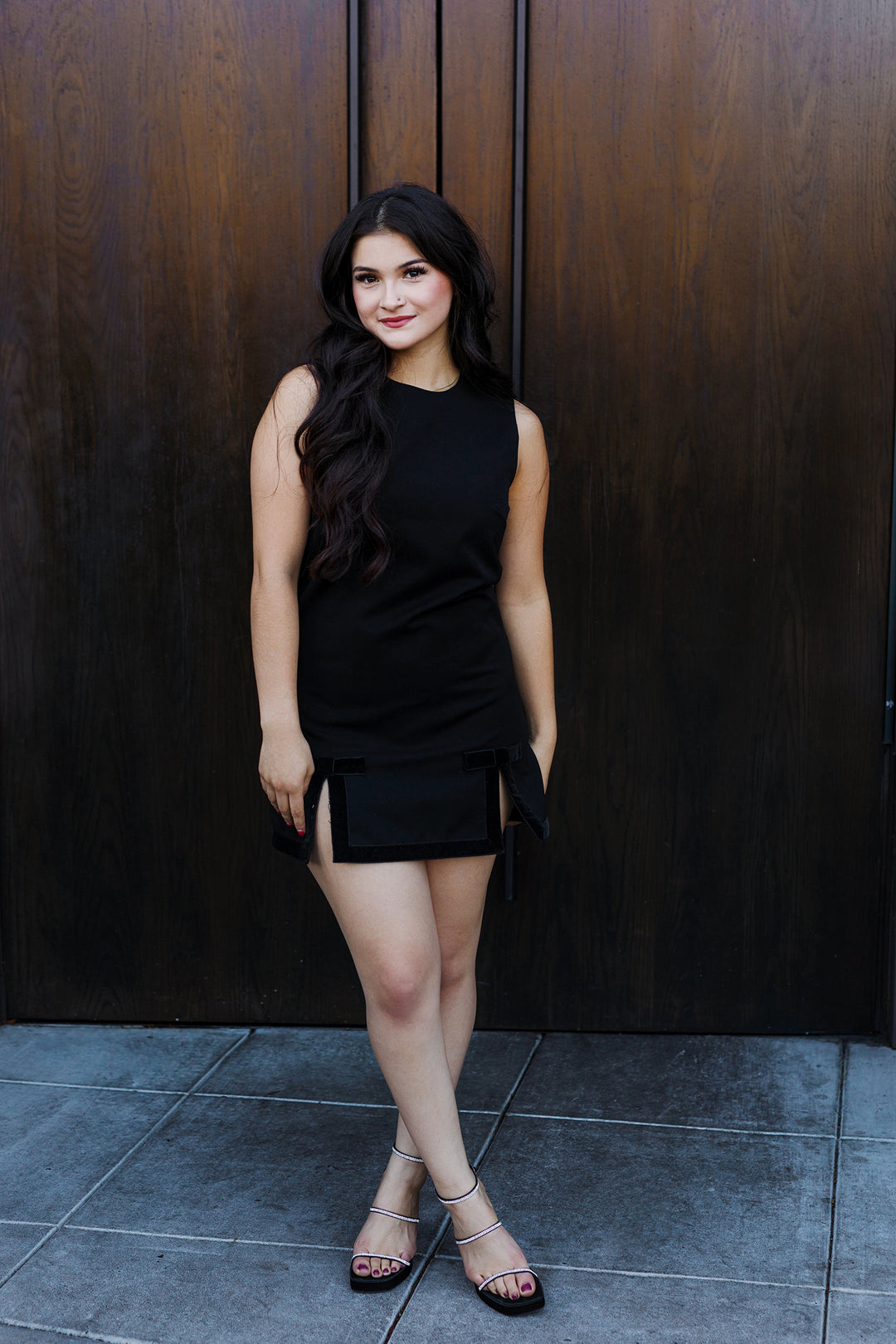 The Party Season Black Slit & Bow Mini Dress