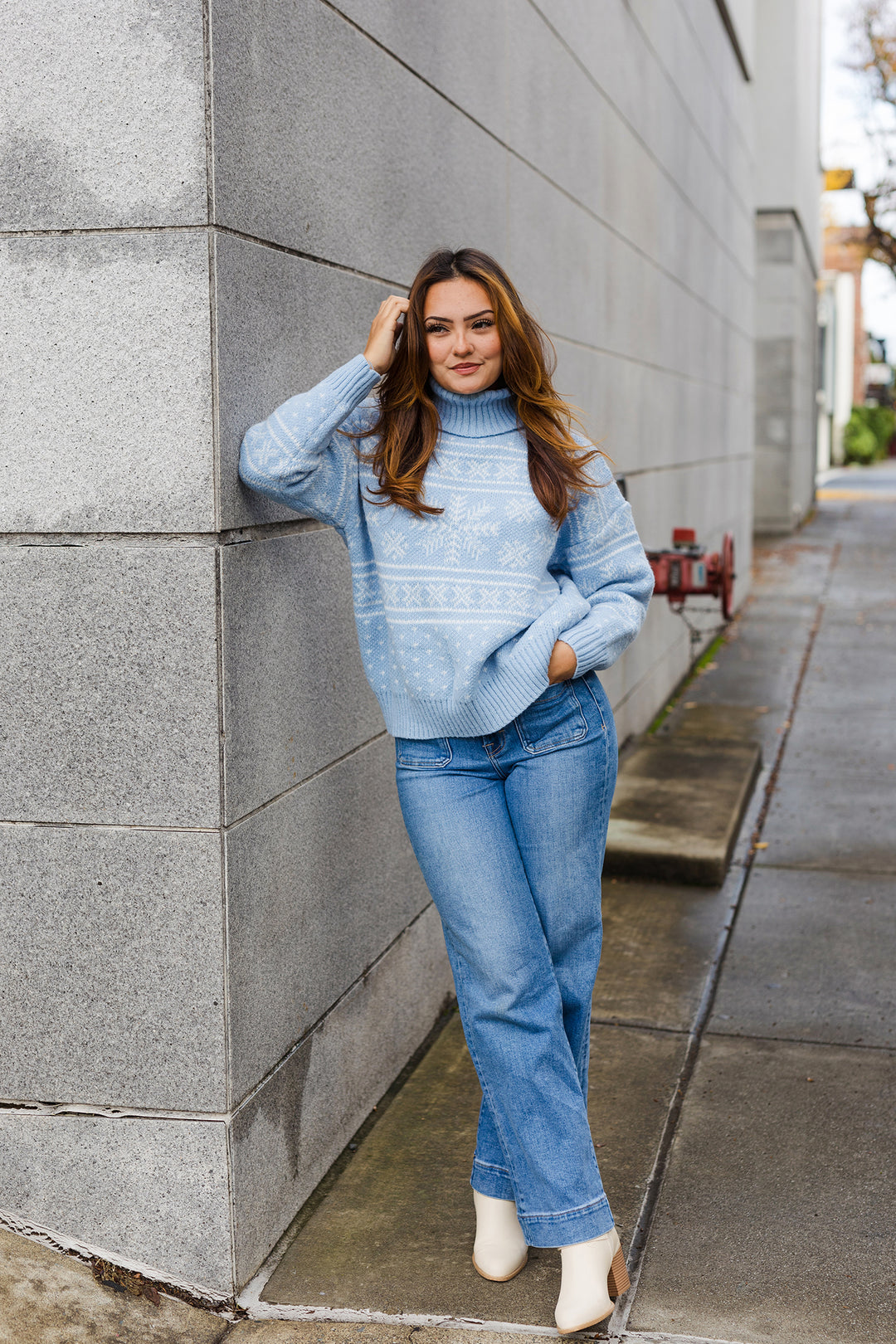 The Home For The Holidays Blue Snowflake Sweater