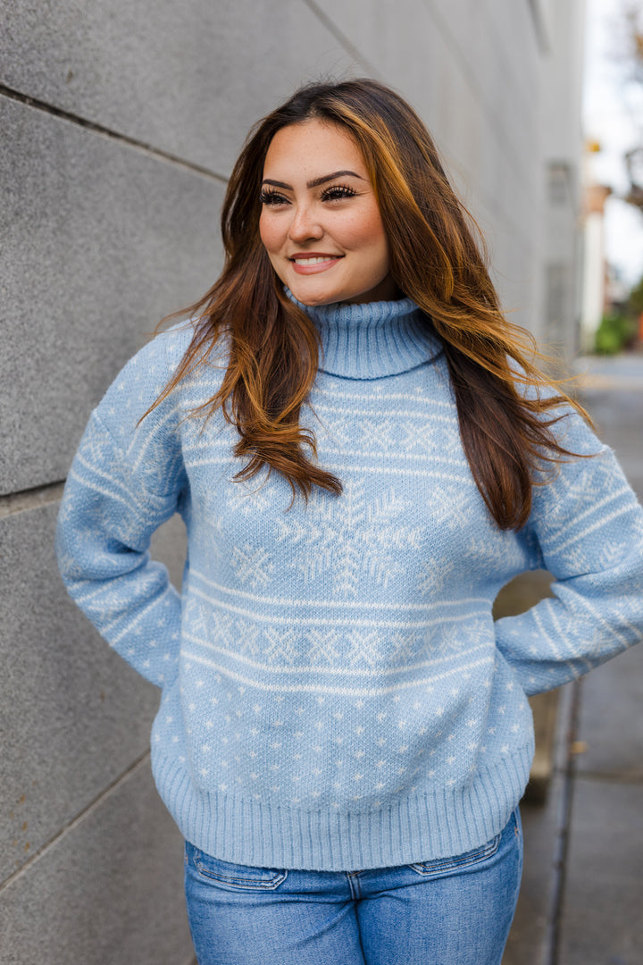 The Home For The Holidays Blue Snowflake Sweater