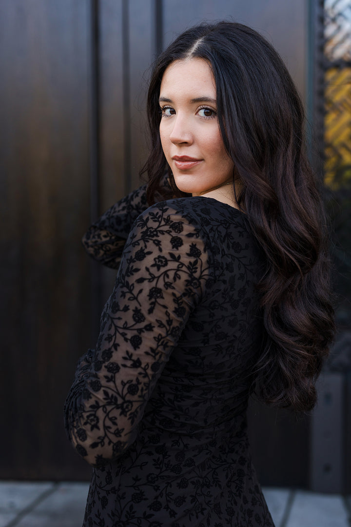 The Velvet Underground Sheer Sleeve Mini Dress