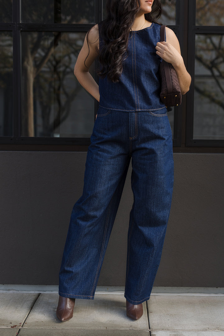 The Back At It Dark Denim Trousers