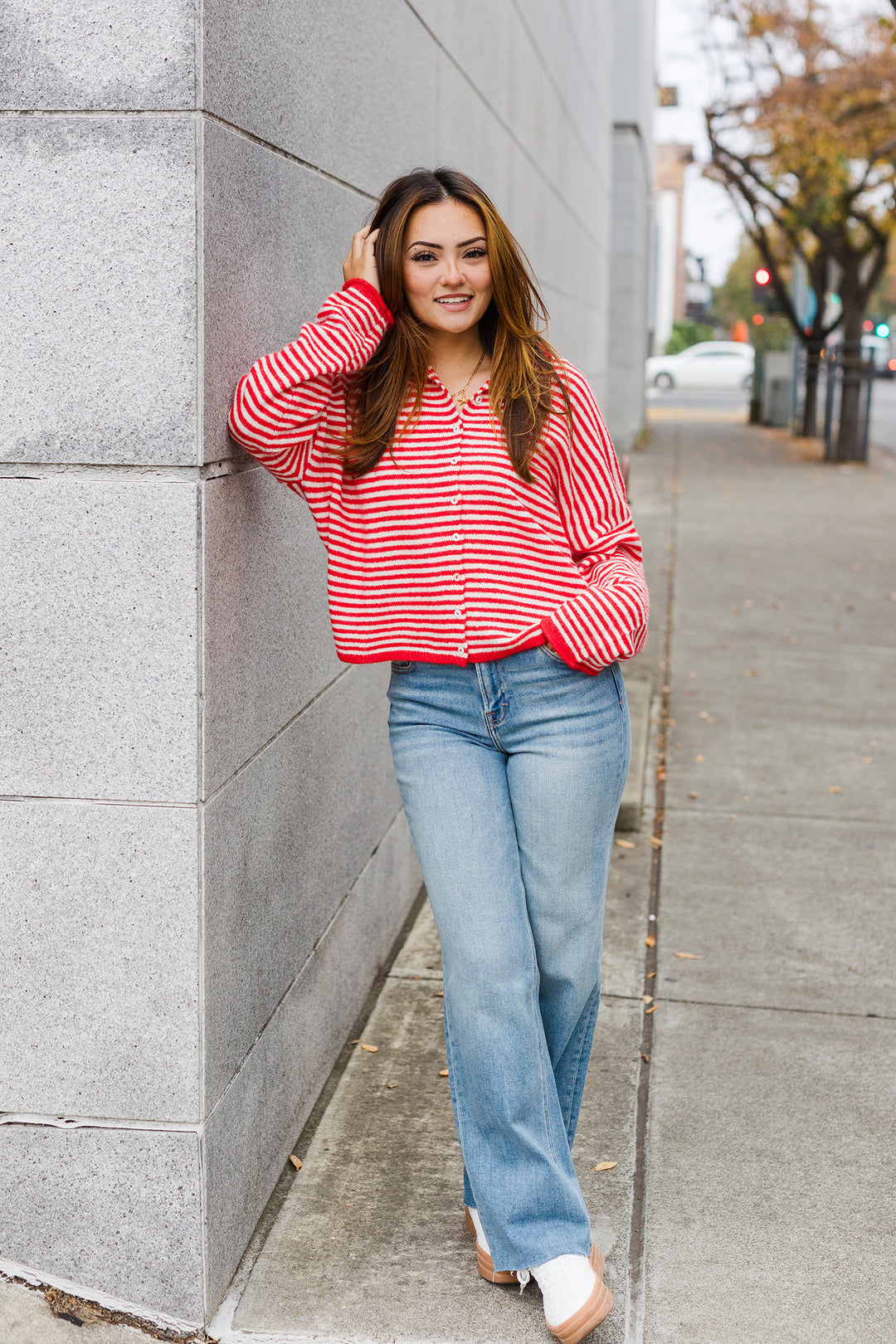The Piper Striped Soft Cardigan Sweater