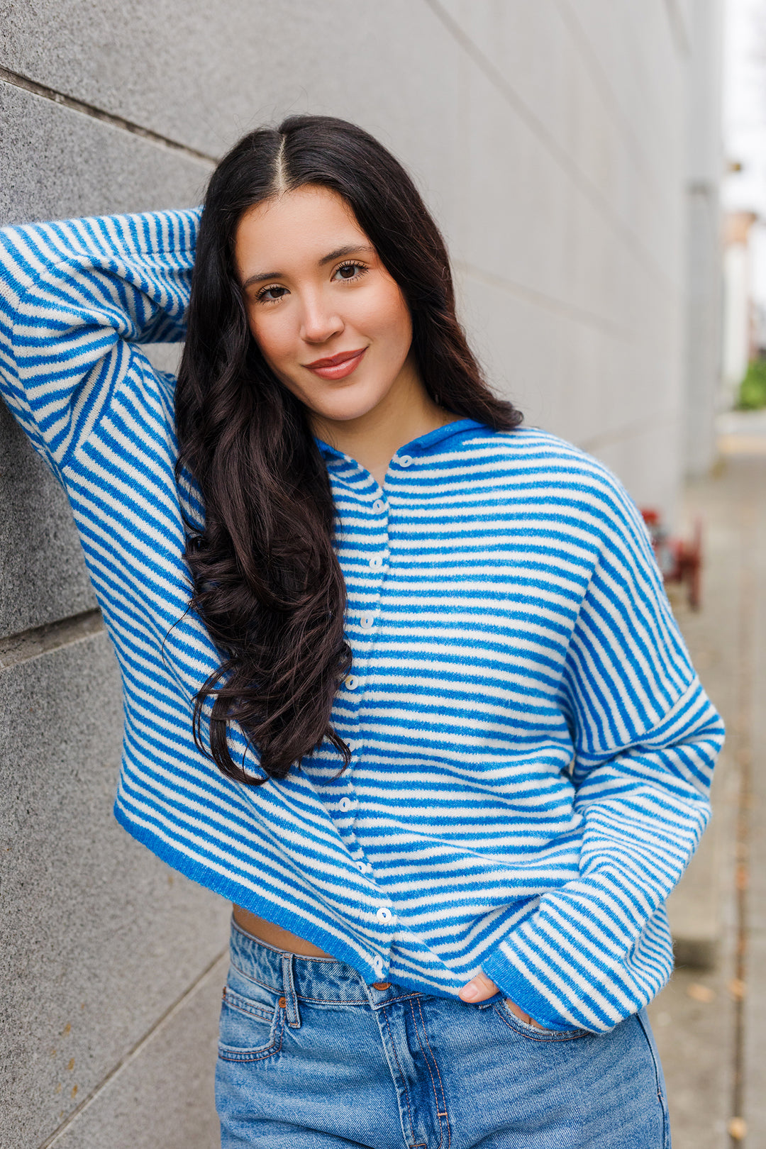 The Piper Striped Soft Cardigan Sweater