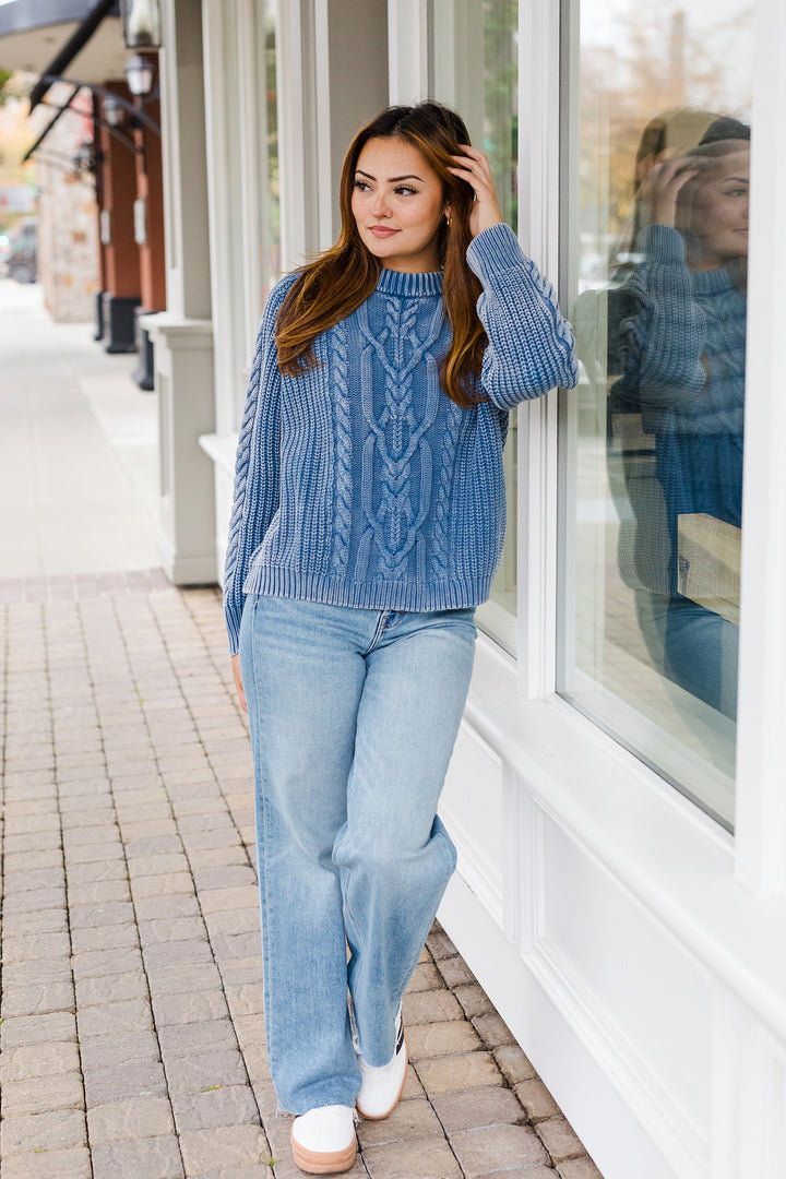 The Beach Cable Washed Chunky Heavyweight Sweater
