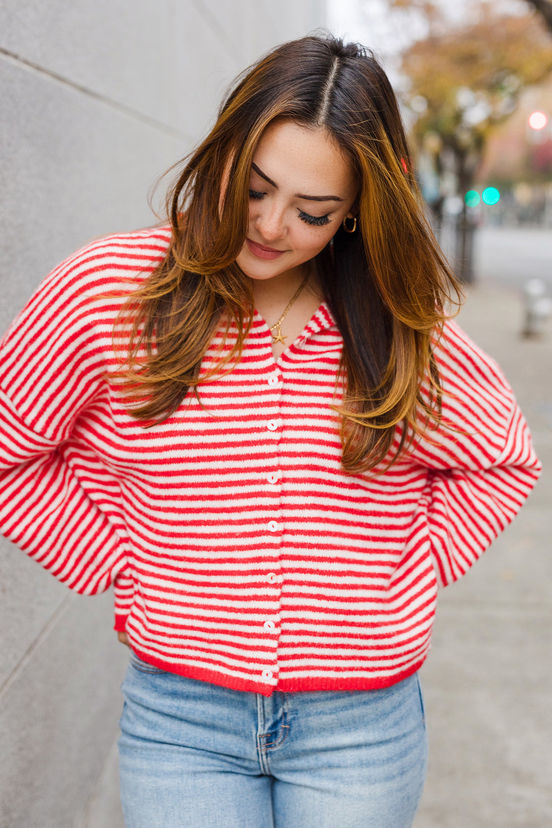 The Piper Striped Soft Cardigan Sweater