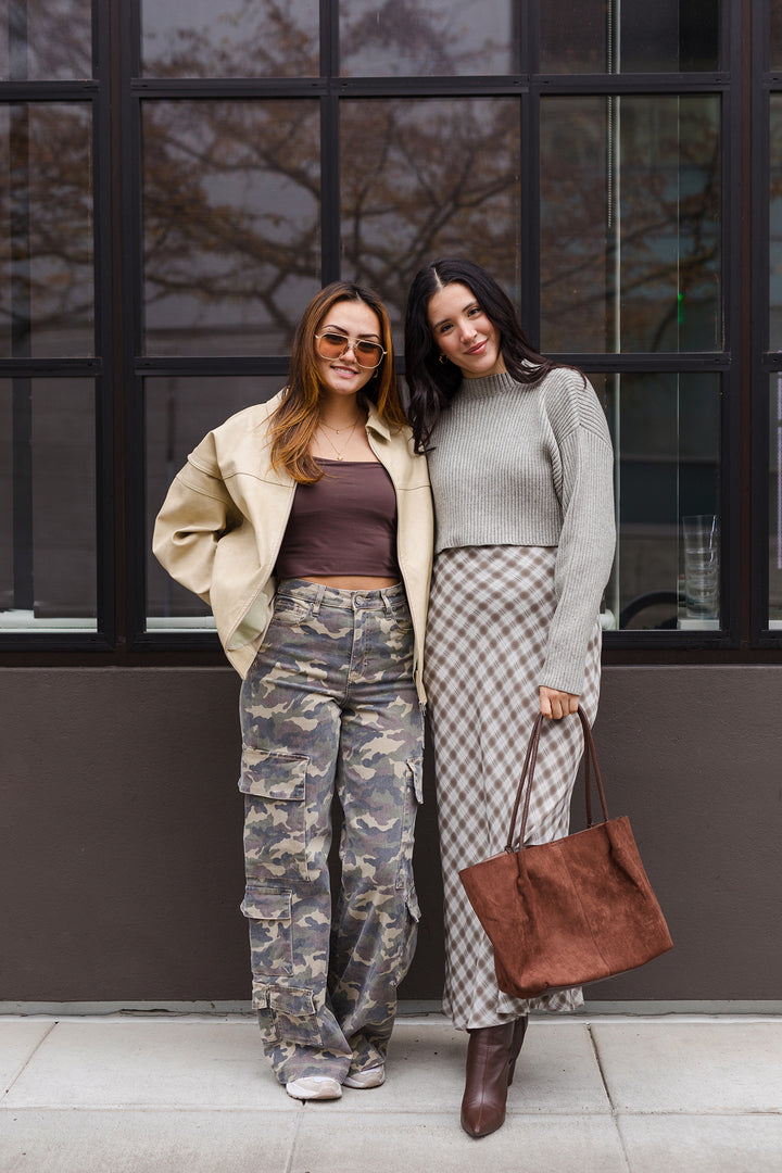 The Already There Faux Leather Bomber Jacket