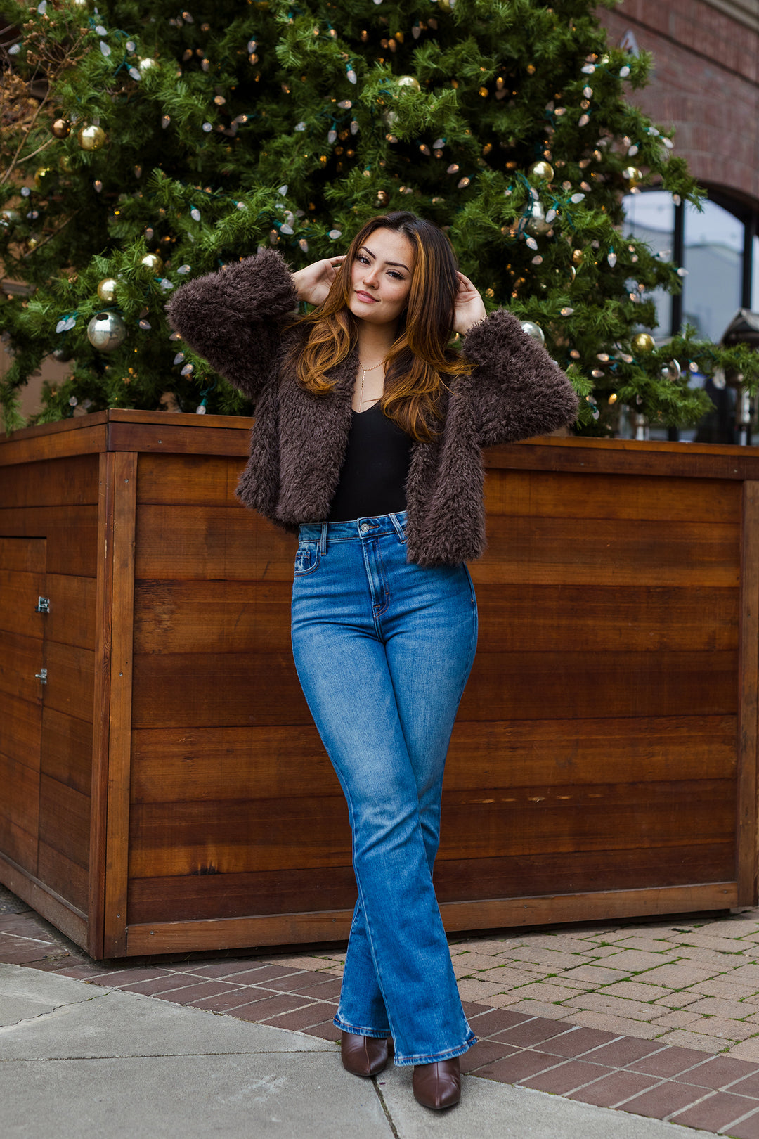 The Cuddle Szn Brown Faux Fur Jacket