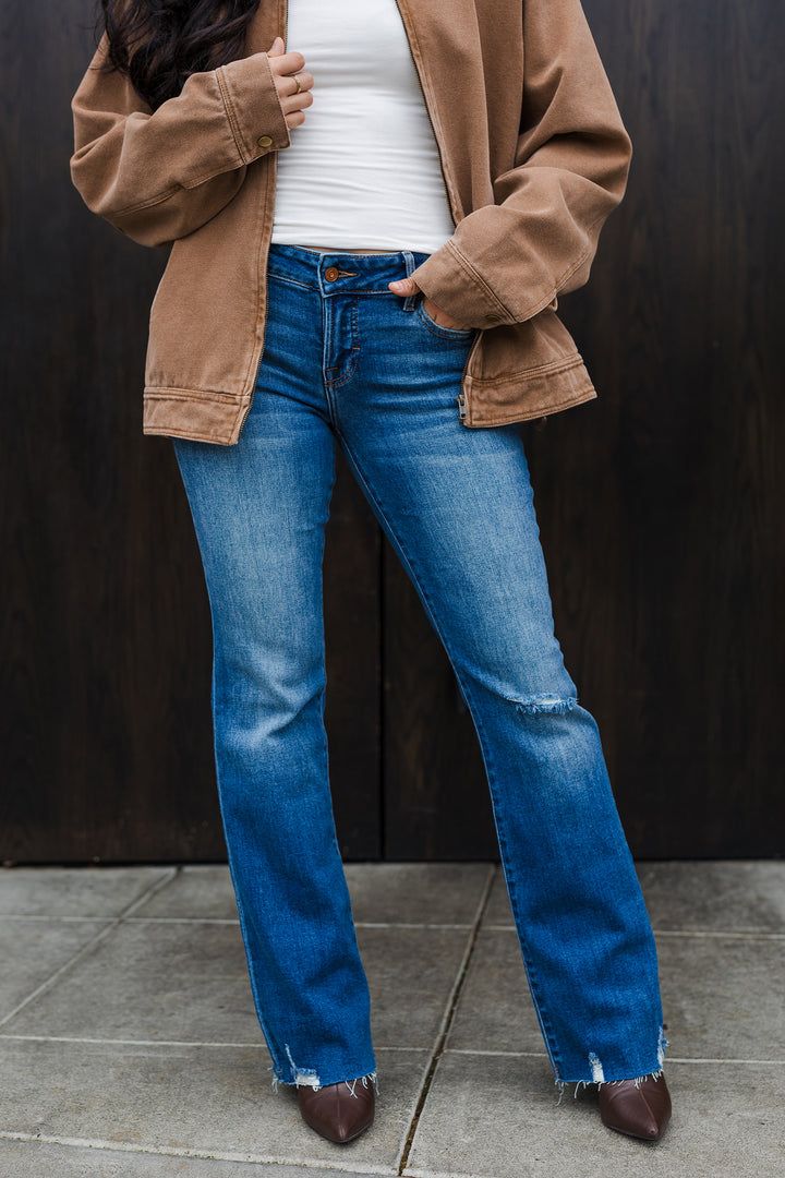 The Ryan Low Rise Medium Dark Wash Bootcut Jeans by Hidden