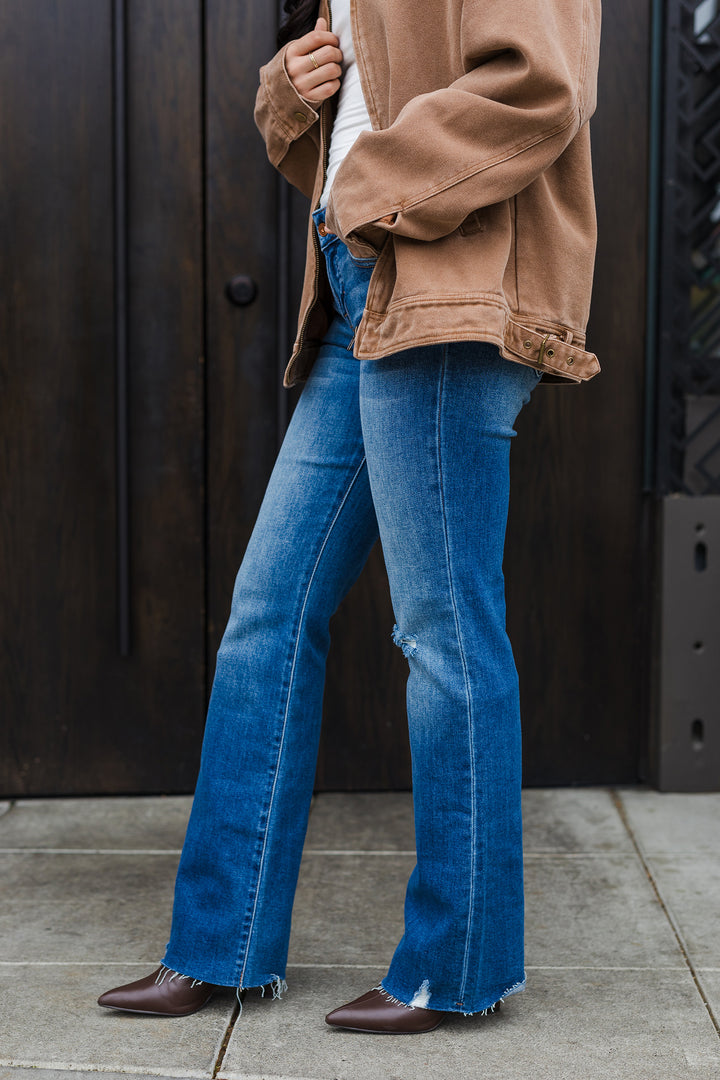 The Ryan Low Rise Medium Dark Wash Bootcut Jeans by Hidden