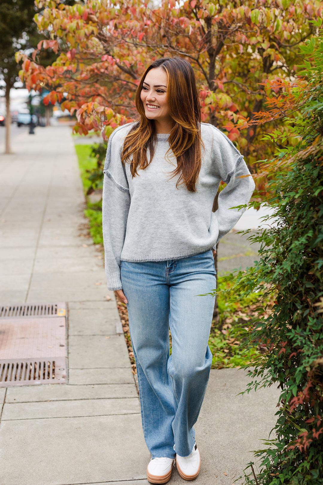 The Olympus Heather Gray Pullover Sweater