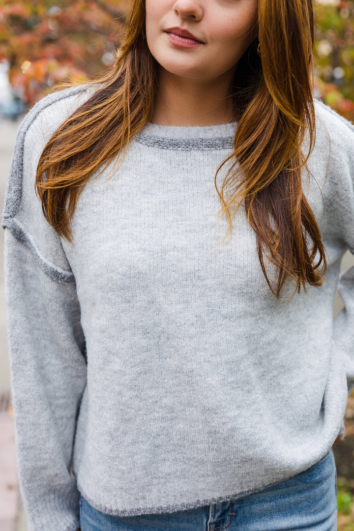 The Olympus Heather Gray Pullover Sweater