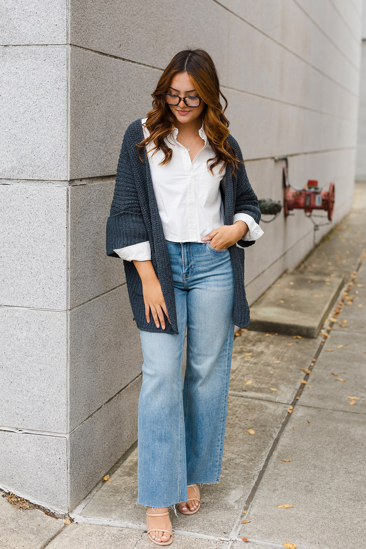 The Cuddle Bug Cocoa Chunky Knit Cardigan Sweater