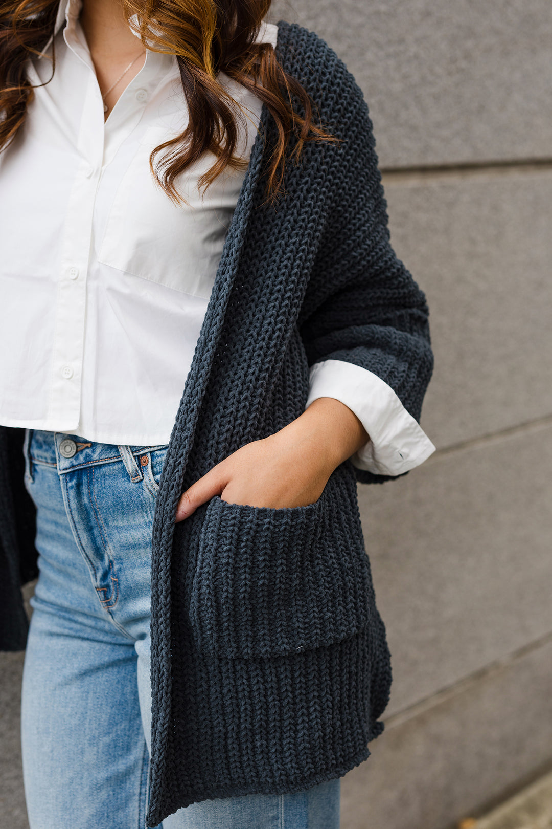 The Cuddle Bug Cocoa Chunky Knit Cardigan Sweater