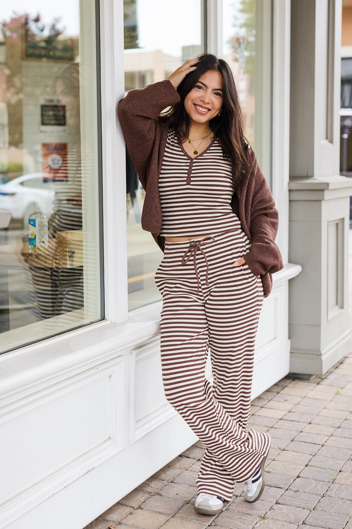 The Staying Home Striped Wide Leg Pants