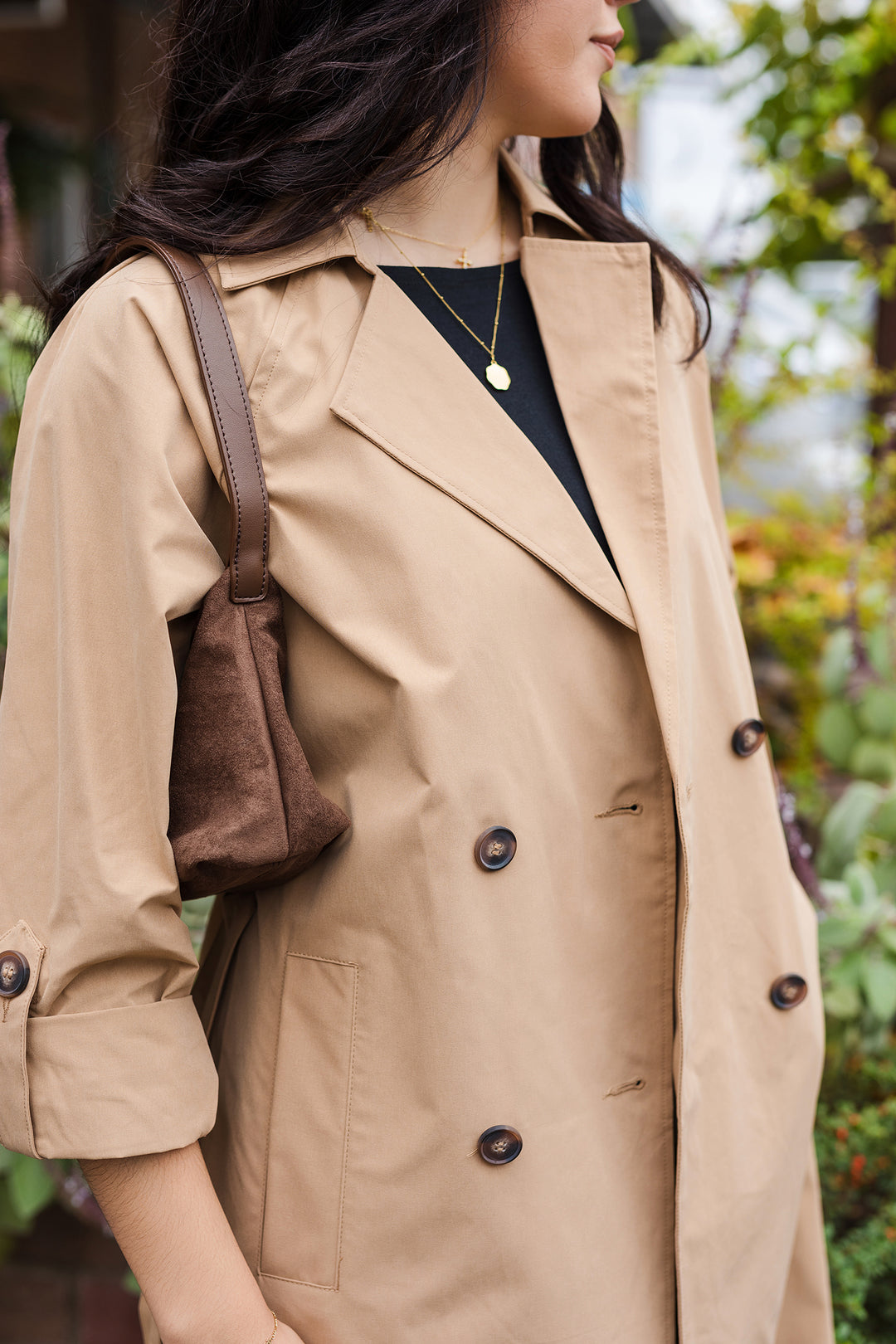 The Jackie Khaki Long Trench Coat