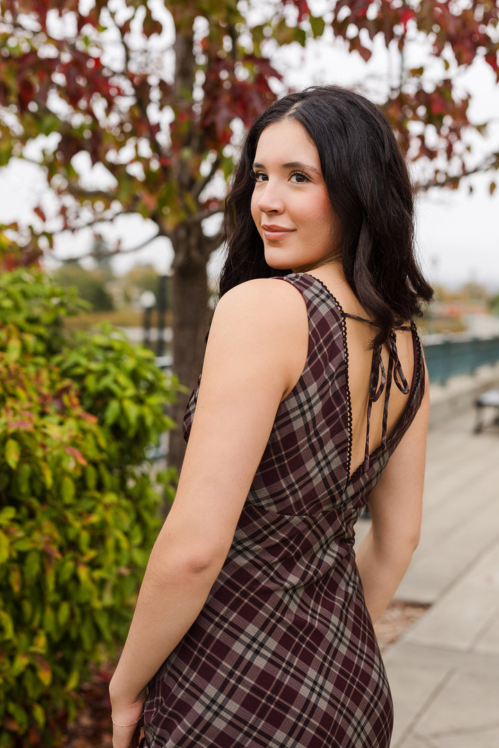 The Proper Rebel Plaid Sleeveless Midi Dress