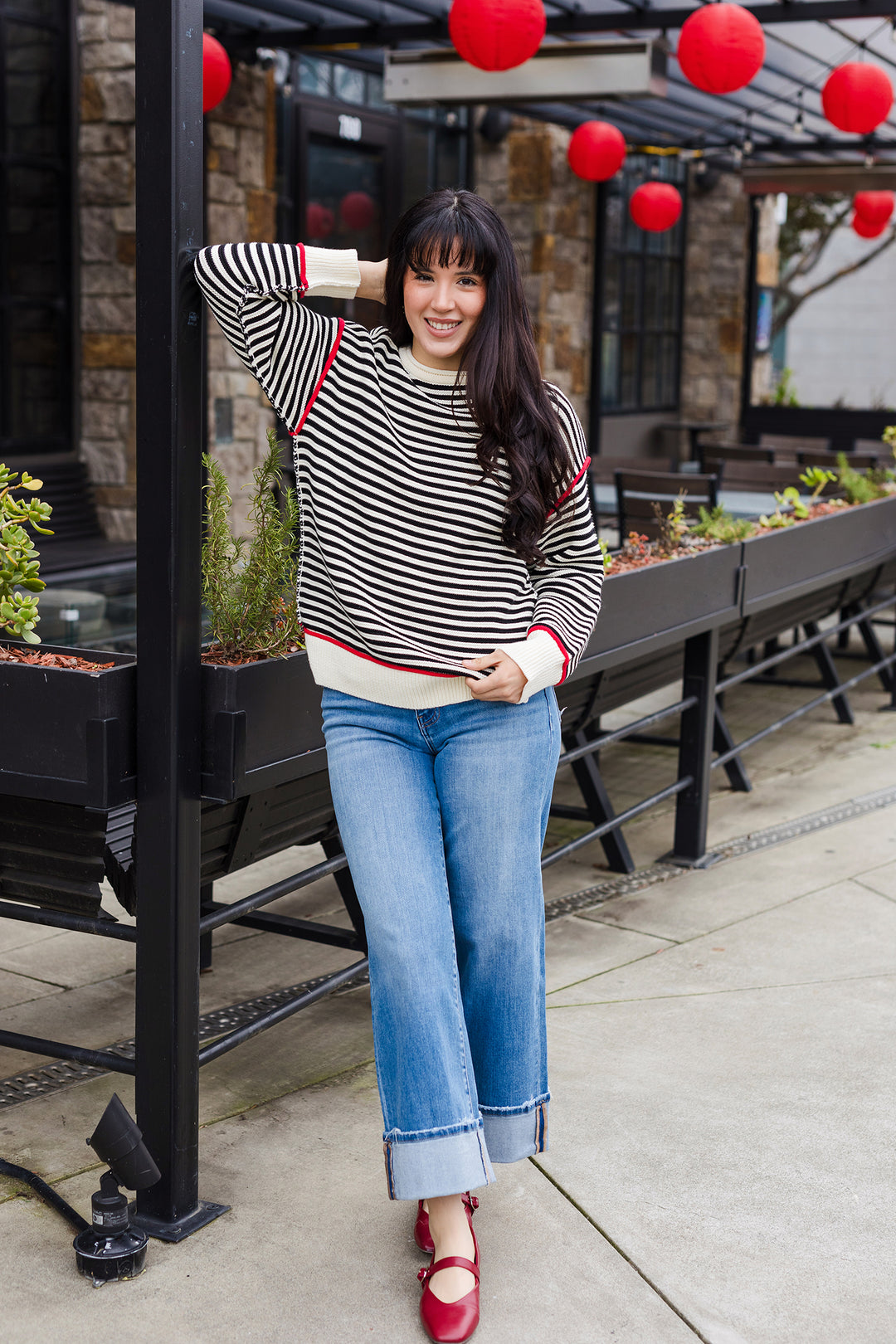 The Out & About Striped Roll Neck Sweater