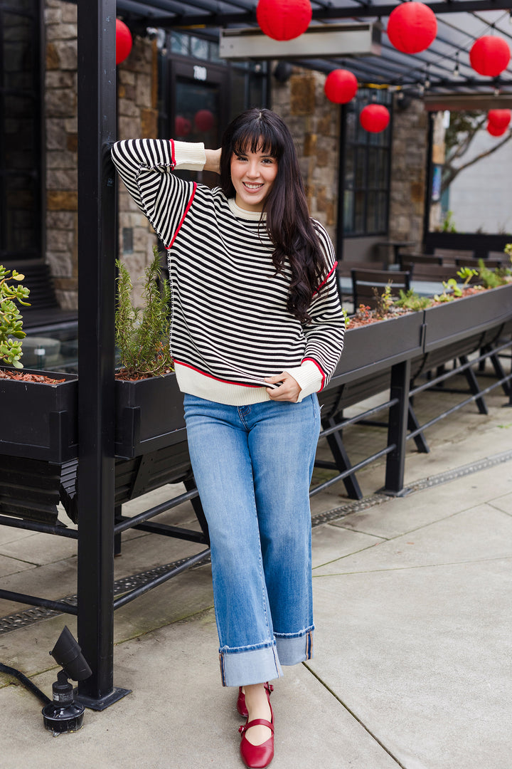 The Out & About Striped Roll Neck Sweater