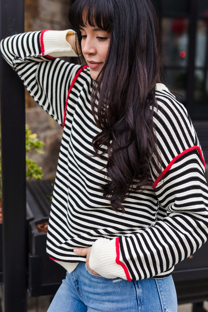 The Out & About Striped Roll Neck Sweater