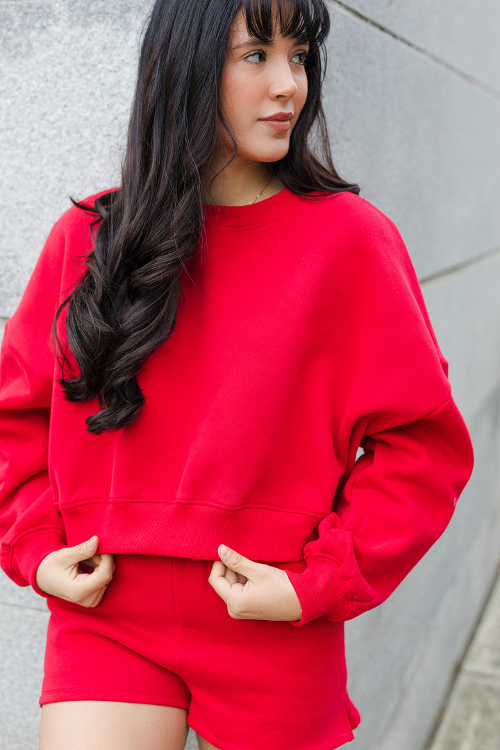 The Flex Fleece Oversized Cropped Crewneck Sweatshirt