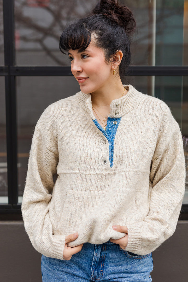 The Roll Tide Button Front Mock Sweater