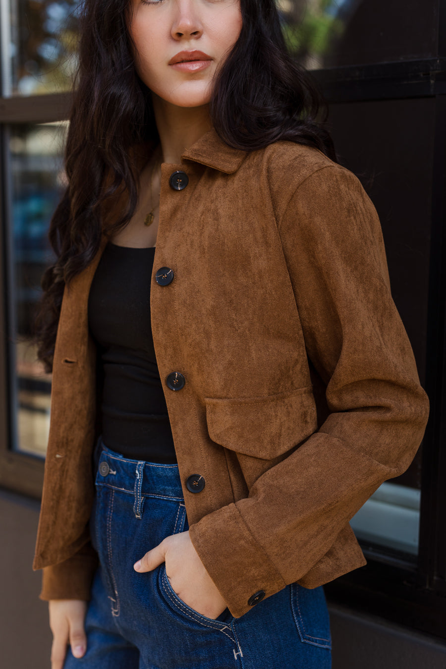 The Salma Faux Suede Jacket