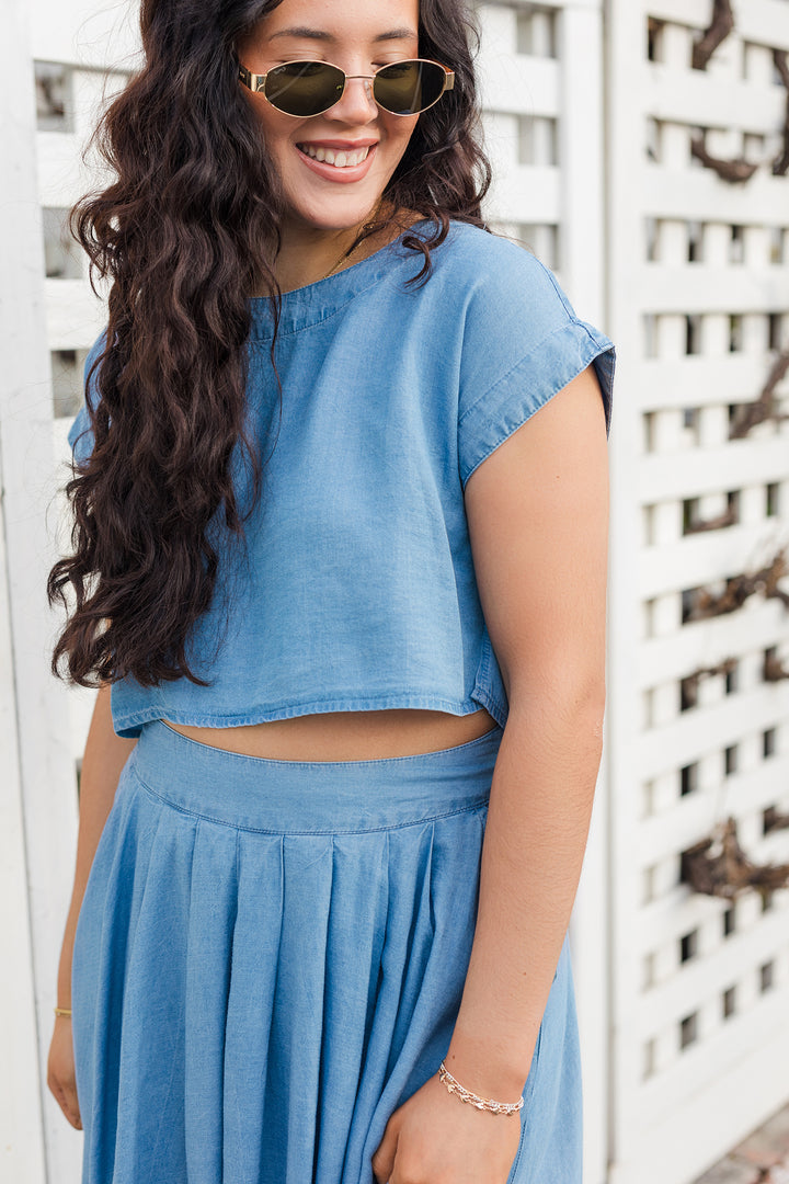 The Summer Skies Denim Top