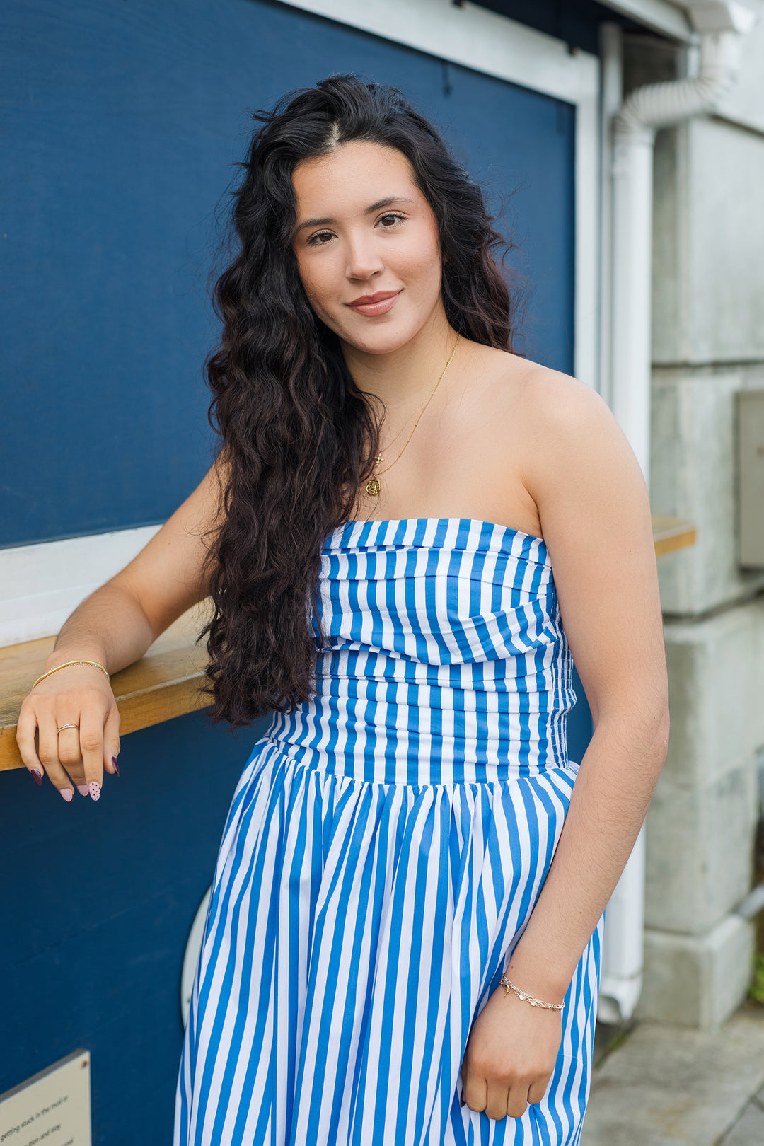 The Summer Sailing Striped Midi Dress