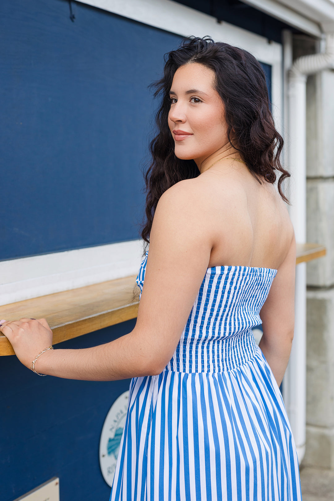 The Summer Sailing Striped Midi Dress