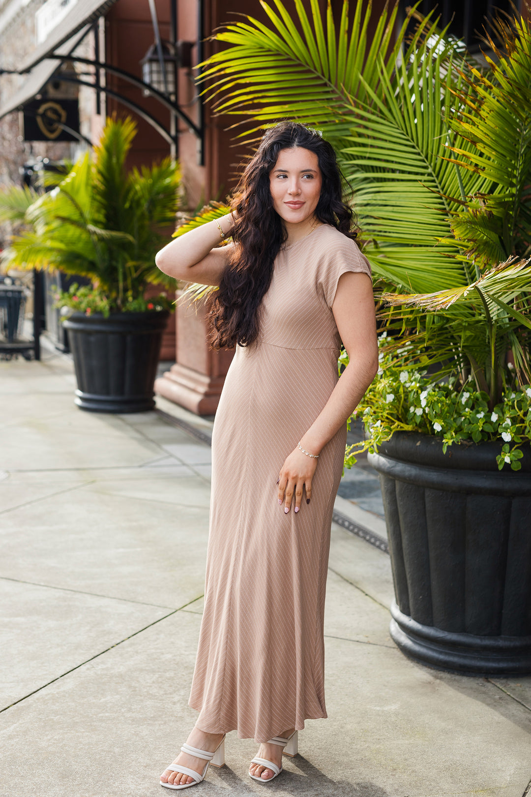 striped linen maxi dress Maxi Linen Striped Dress Margo