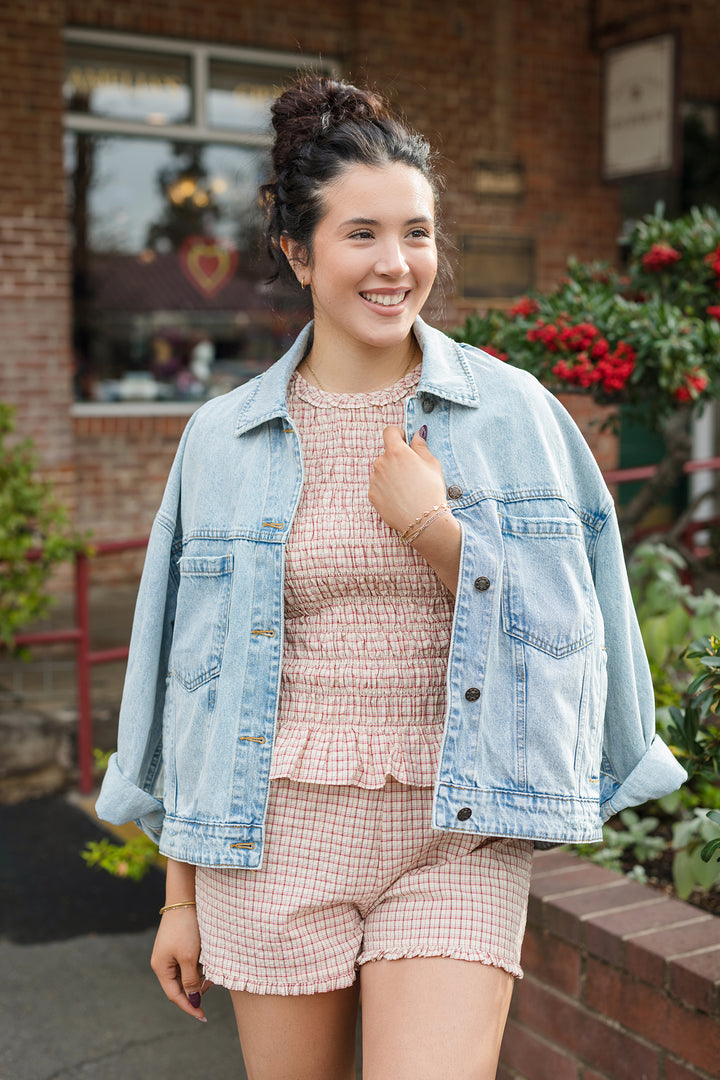 The Strawberry Patch Ruffle Trim Top