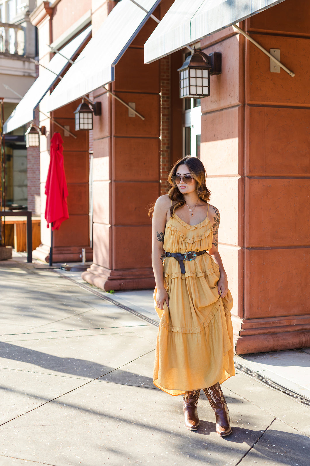 The Radiant Golden Sun Maxi Dress