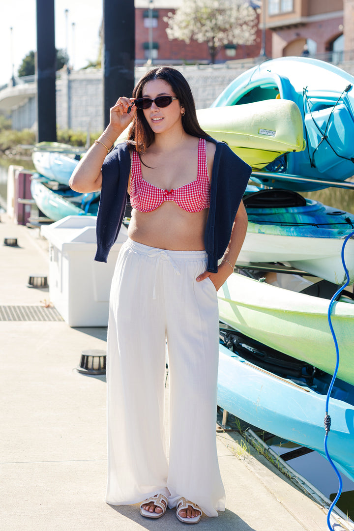 The High Tide White Linen Pants