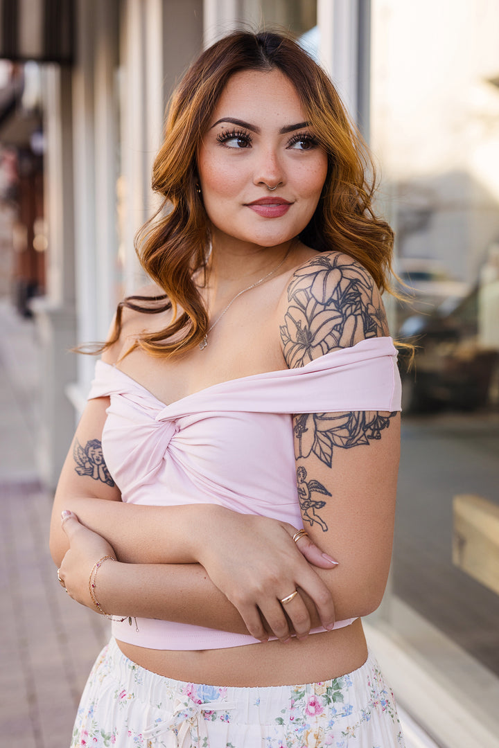 The Sweetheart Blush Twist-Front Top