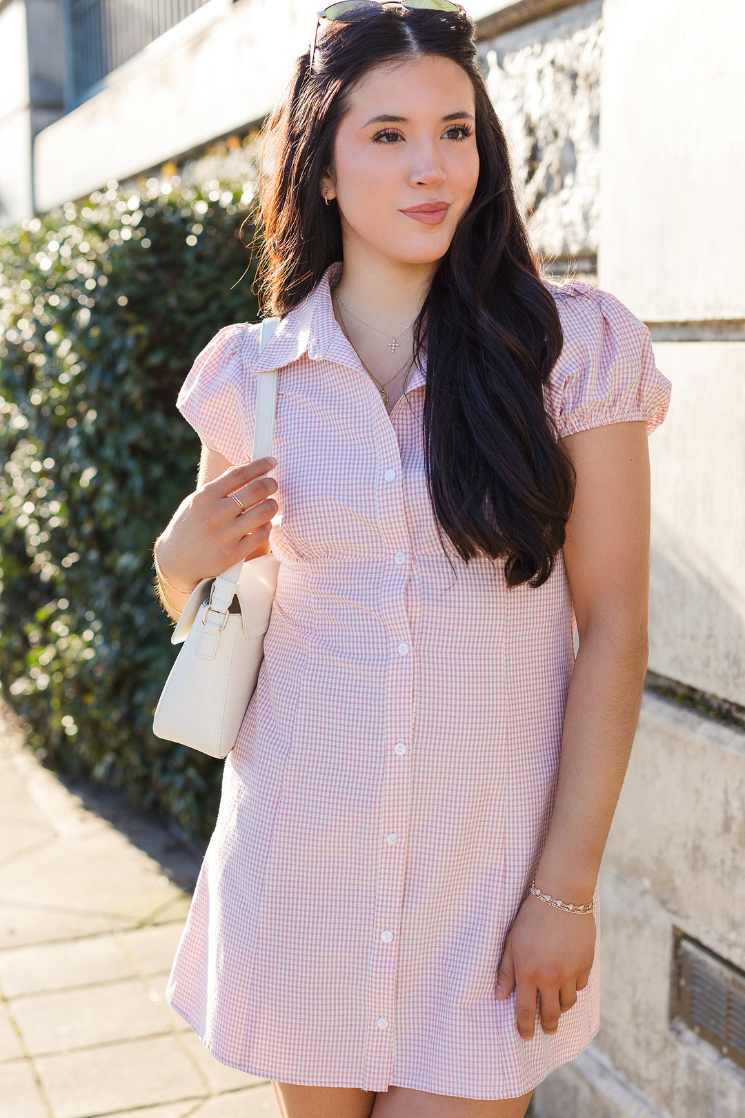 The Pink Lemonade Gingham Mini Dress