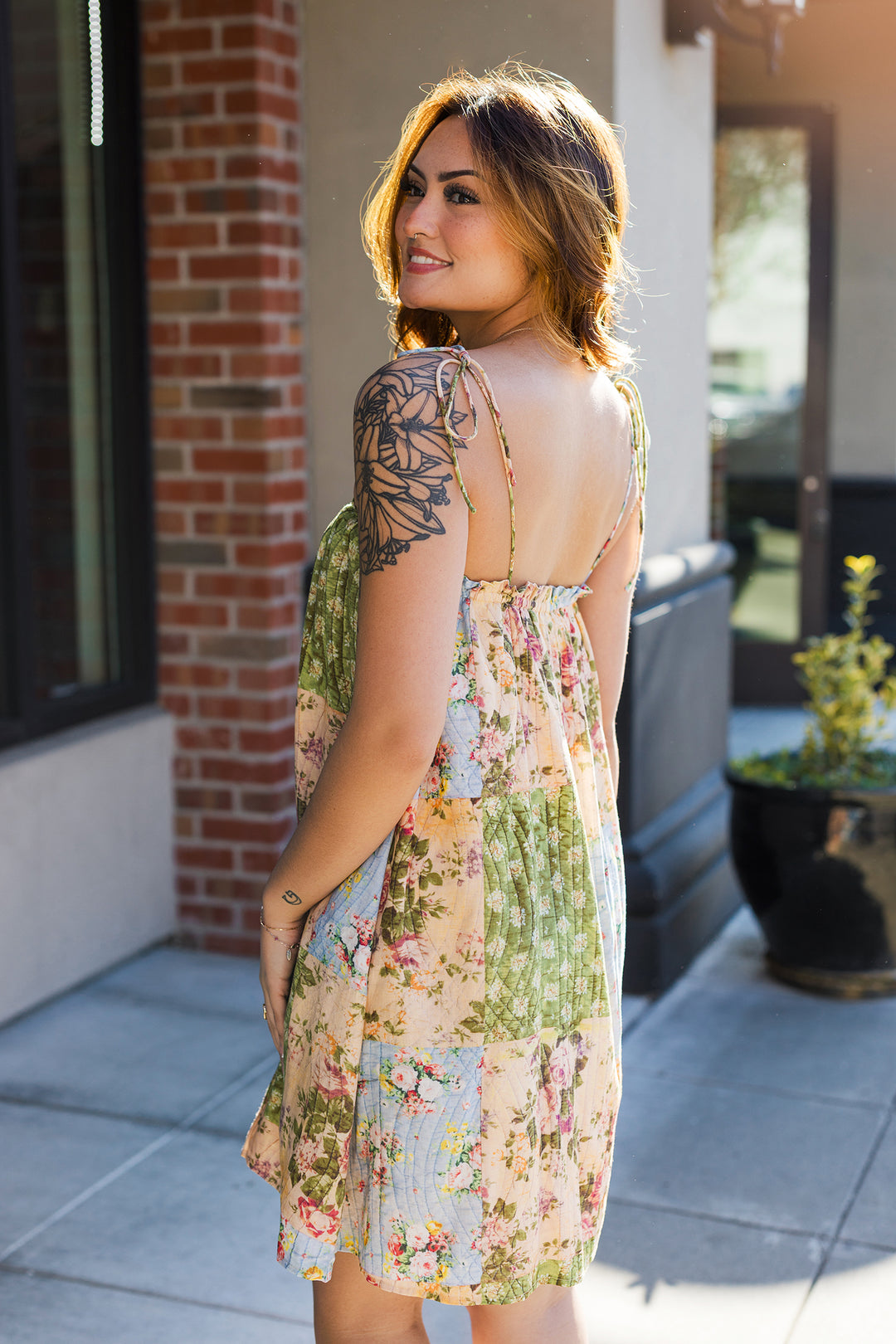 The Treasured Trove Patch Work Mini Dress