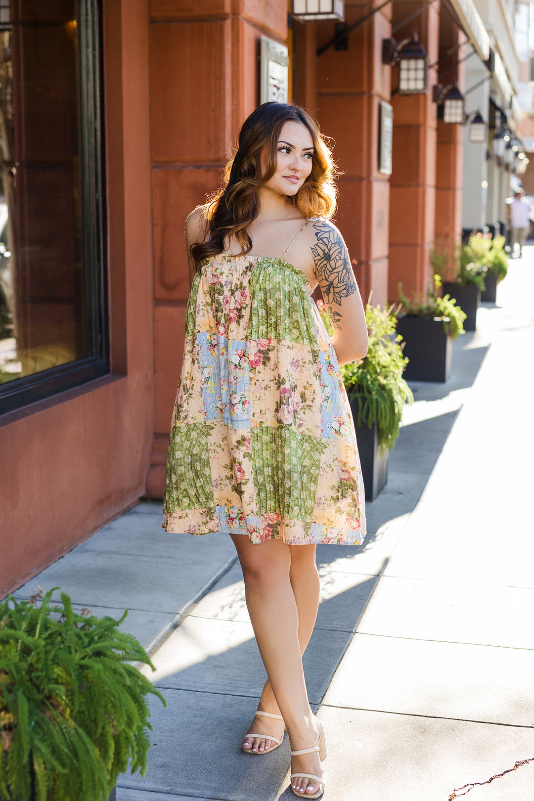 The Treasured Trove Patch Work Mini Dress